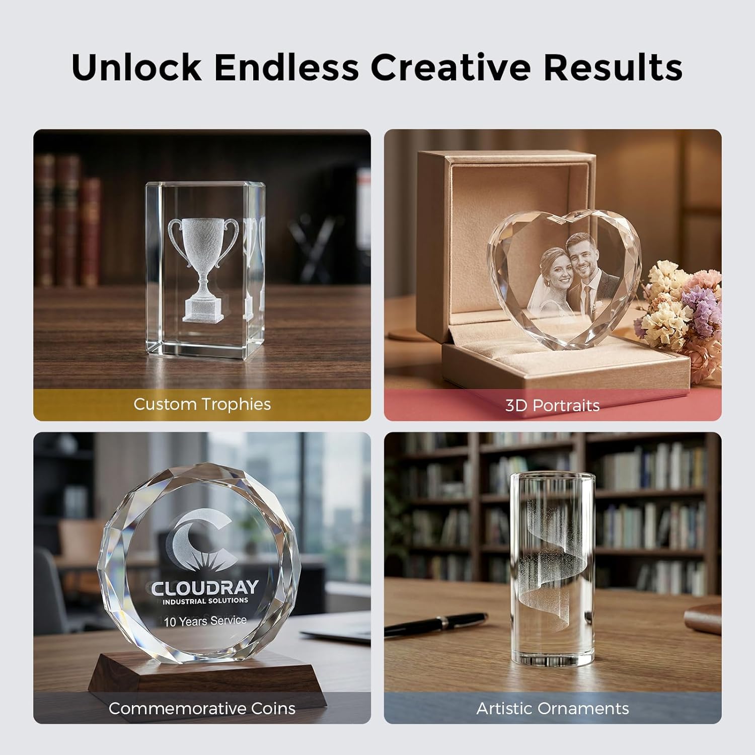 Custom 3D Engraved Crystal Keepsake