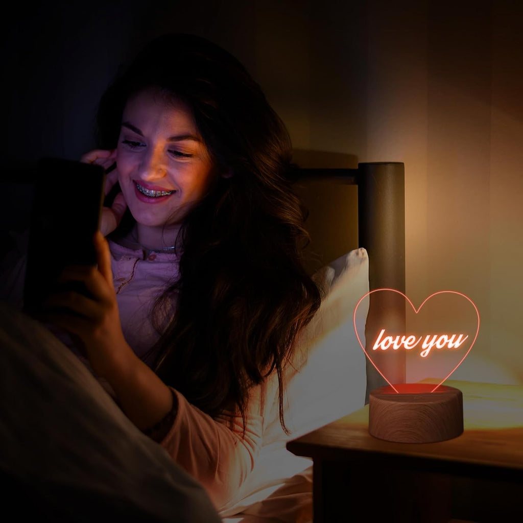 Custom Laser Engraved Acrylic Night Light with LED Base