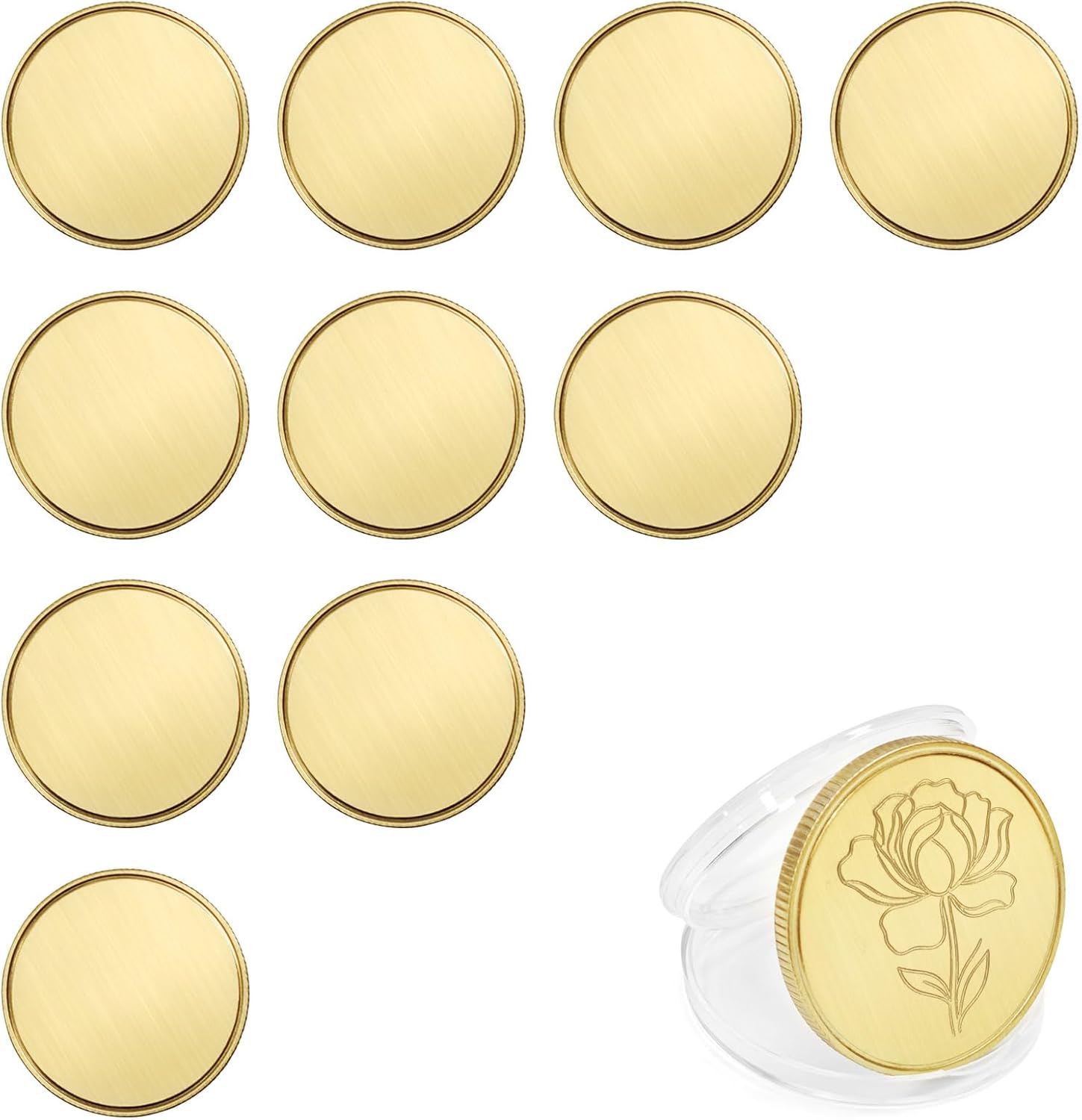 Custom Laser Engraved Gold Challenge Coin with Acrylic Case