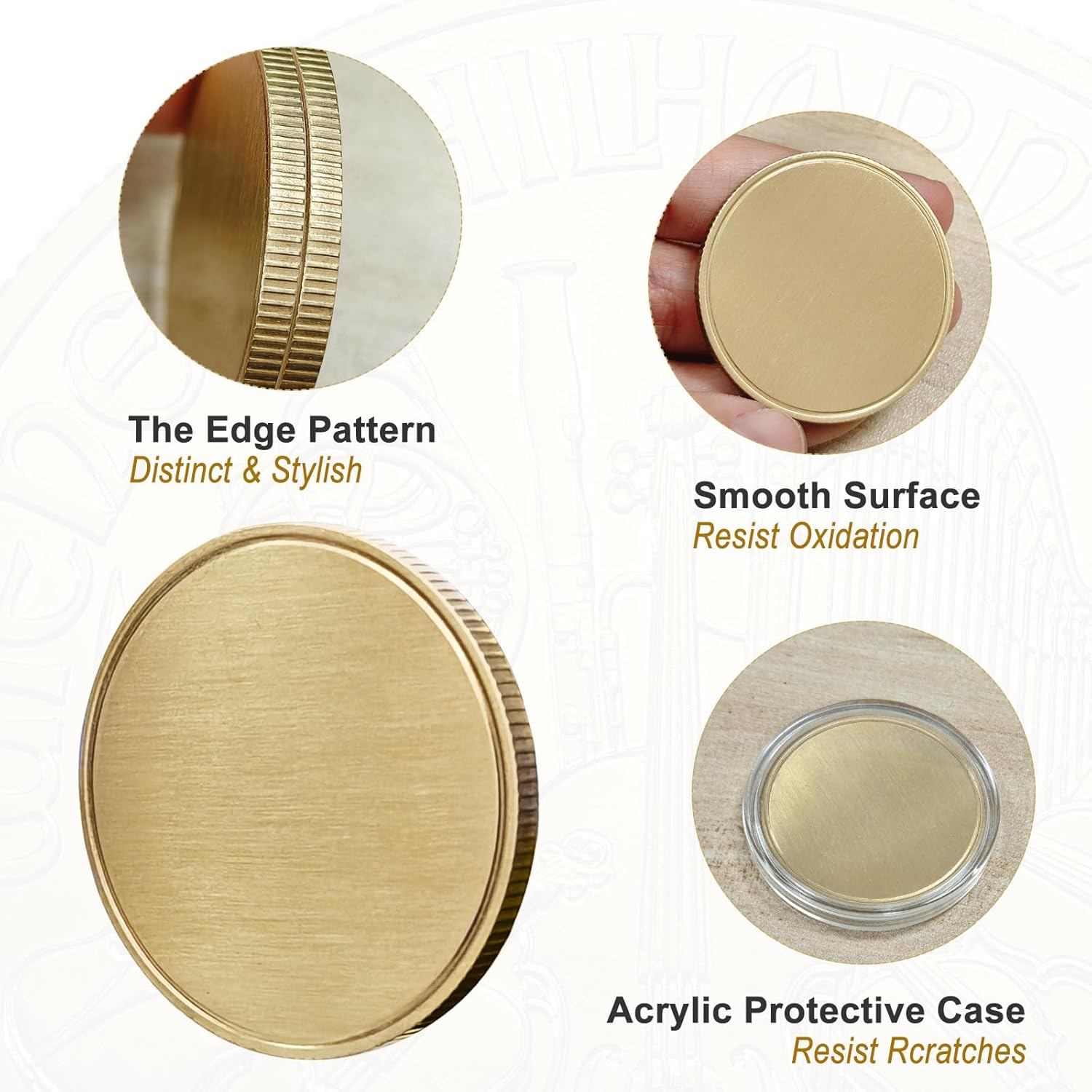Custom Laser Engraved Gold Challenge Coin with Acrylic Case