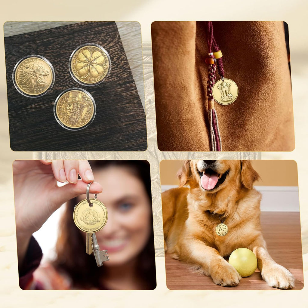 Custom Laser Engraved Gold Challenge Coin with Acrylic Case