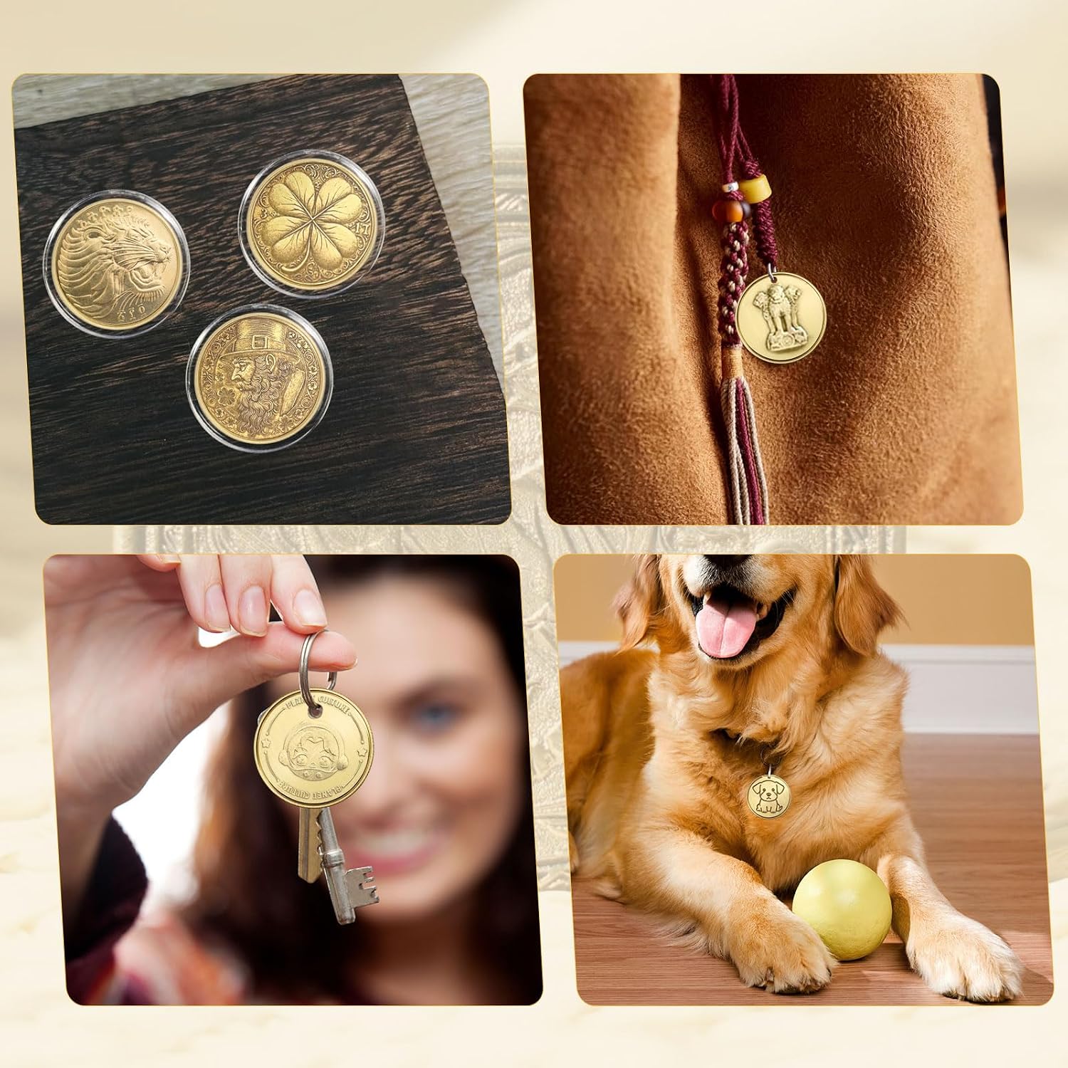 Custom Laser Engraved Gold Challenge Coin with Acrylic Case