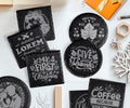 Custom Laser Engraved Slate Coasters (Set of 4)