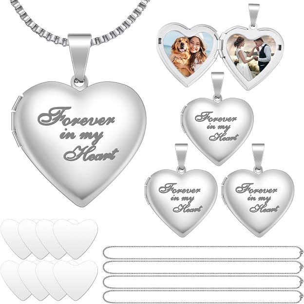 Custom Photo Heart Locket Necklace