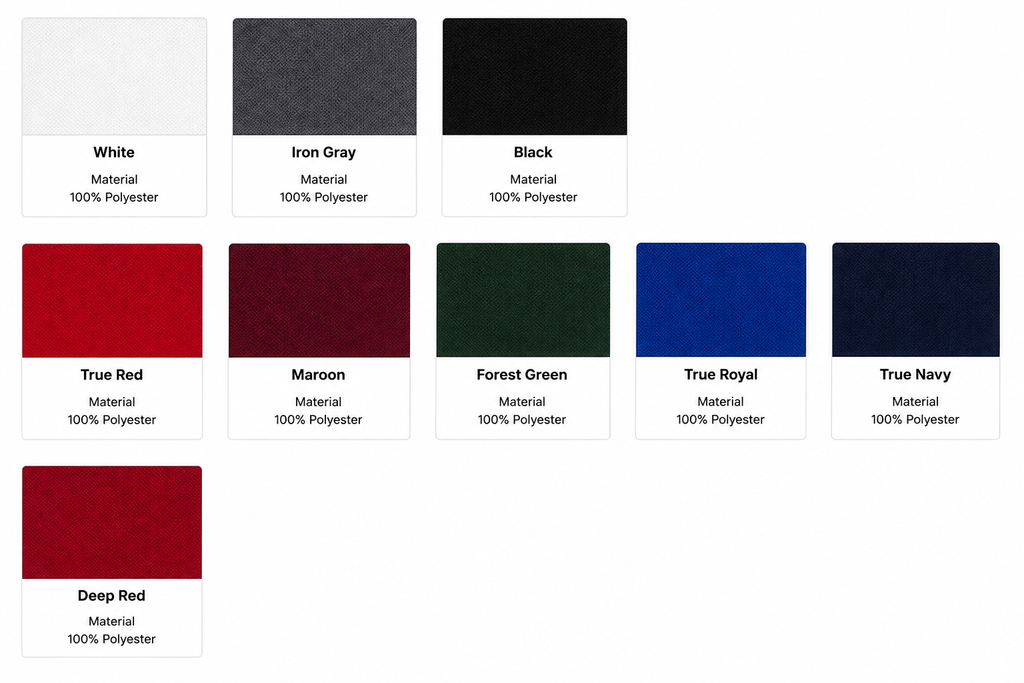 Men's Long Sleeve Jersey Polo Color Swatches