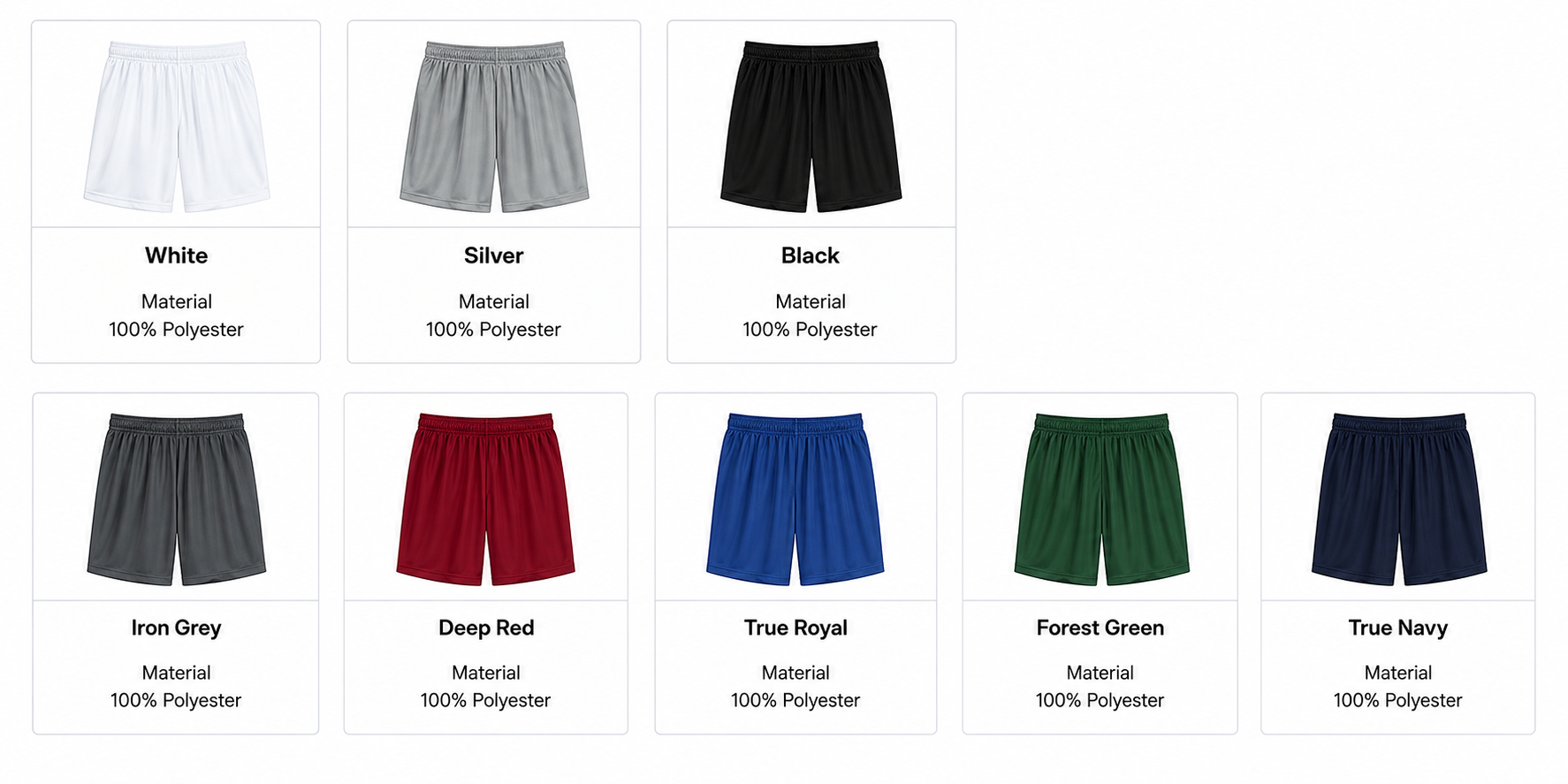 Men's PosiCharge Competitor 7in Pocketed Short Color Swatches