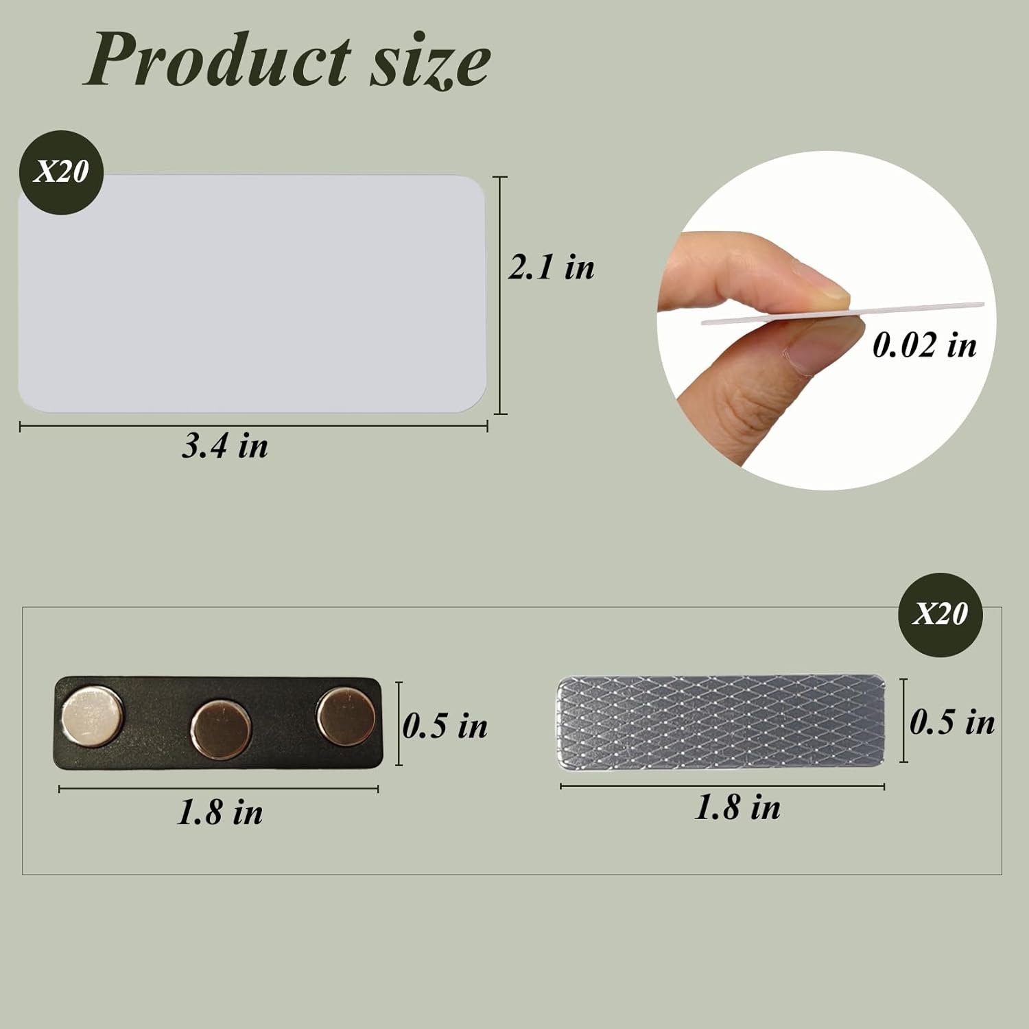 Custom Sublimation Name Badge with Magnetic Fastener