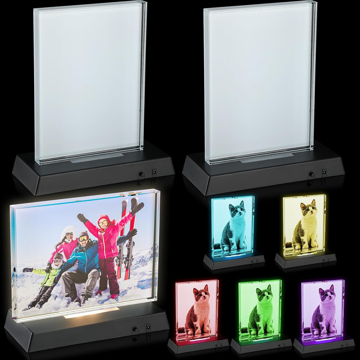 Custom Sublimation Crystal Photo Panel with LED Light Base