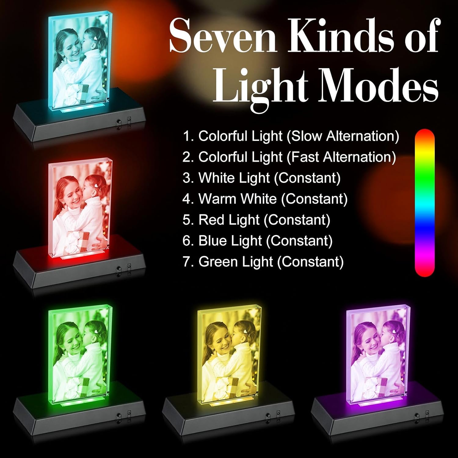 Custom Sublimation Crystal Photo Panel with LED Light Base