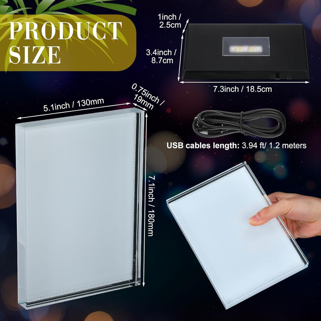 Custom Sublimation Crystal Photo Panel with LED Light Base