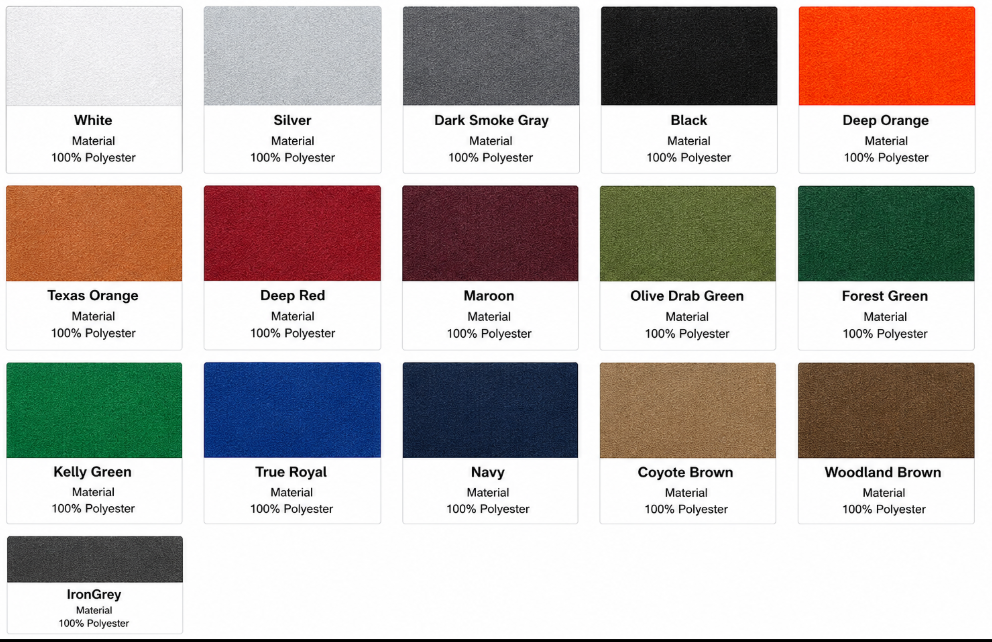 Unisex Fleece Hooded Pullover Color Swatches