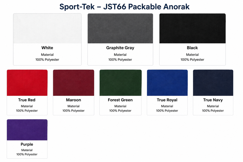Unisex Warm-Up Jacket Color Swatches