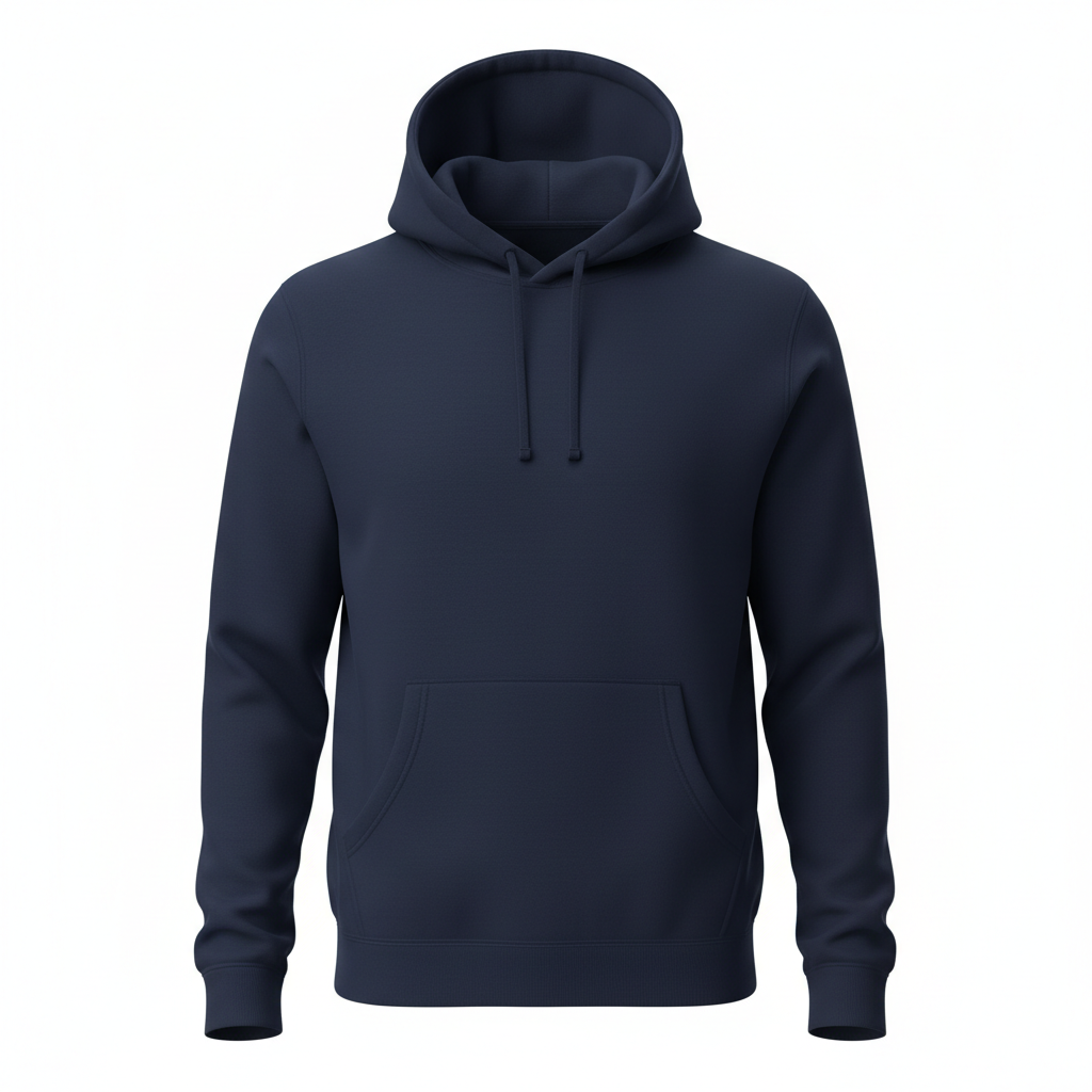 Navy blue custom hoodie mockup