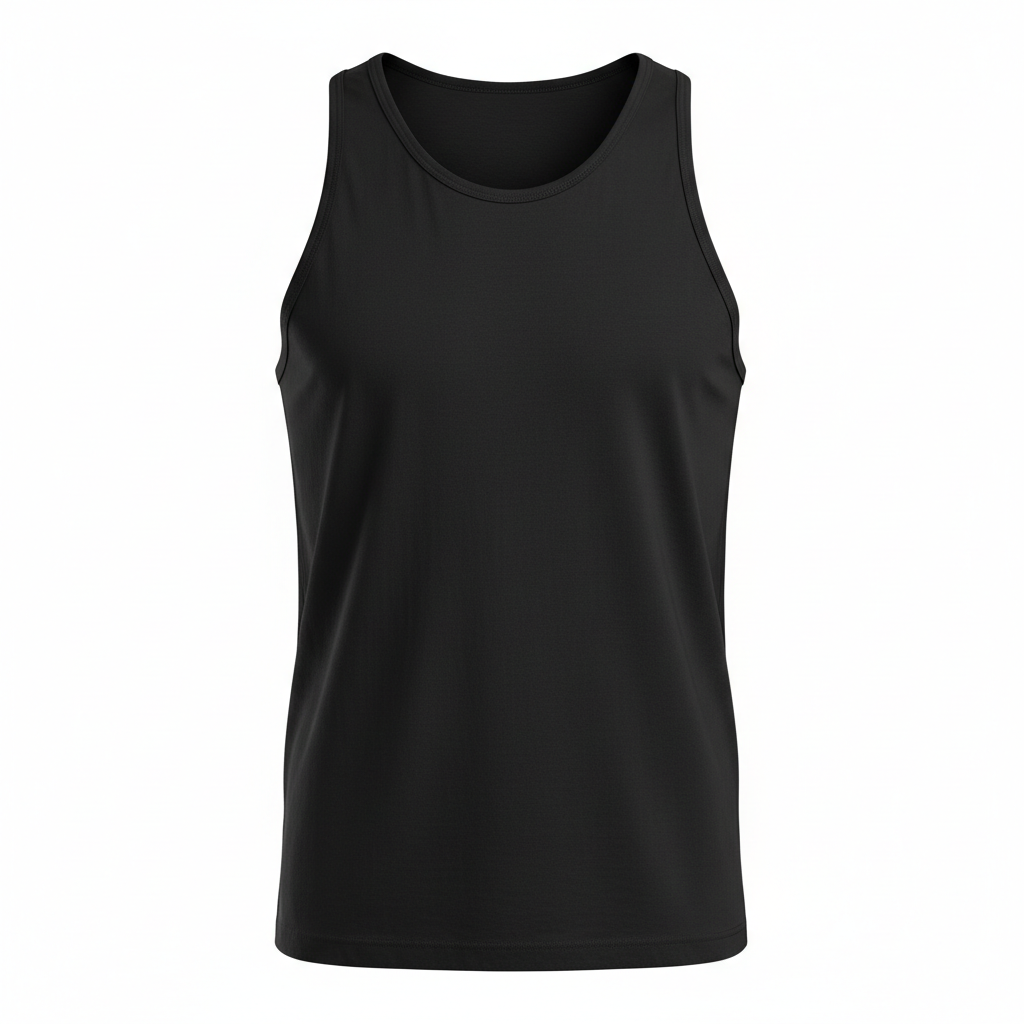 Black custom men's tank mockup