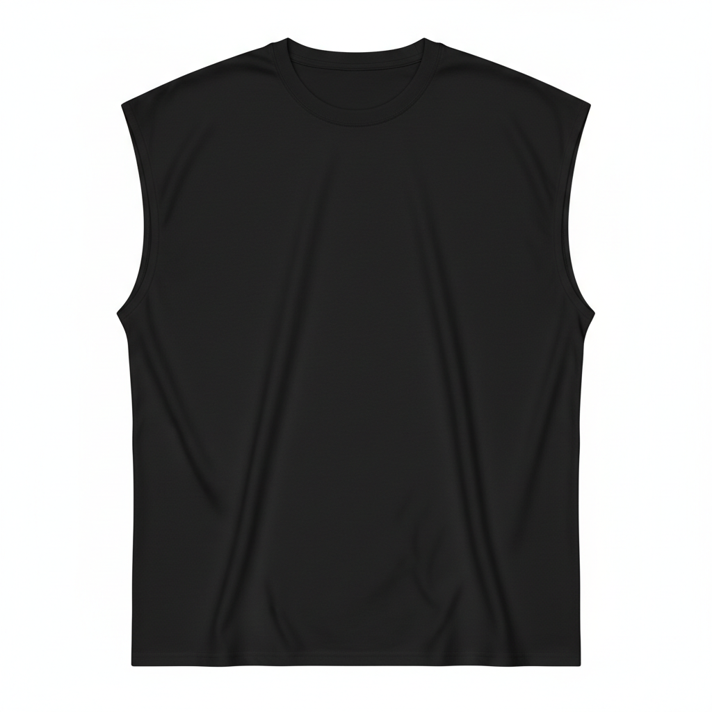 Black custom sleeveless shirt mockup