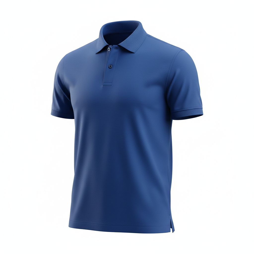 Royal blue custom polo shirt mockup