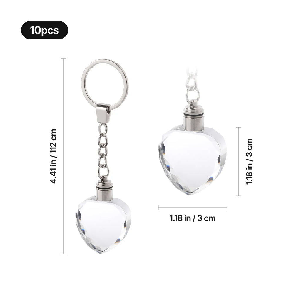 Custom 3D Laser Engraved Crystal Keychain with LED Light