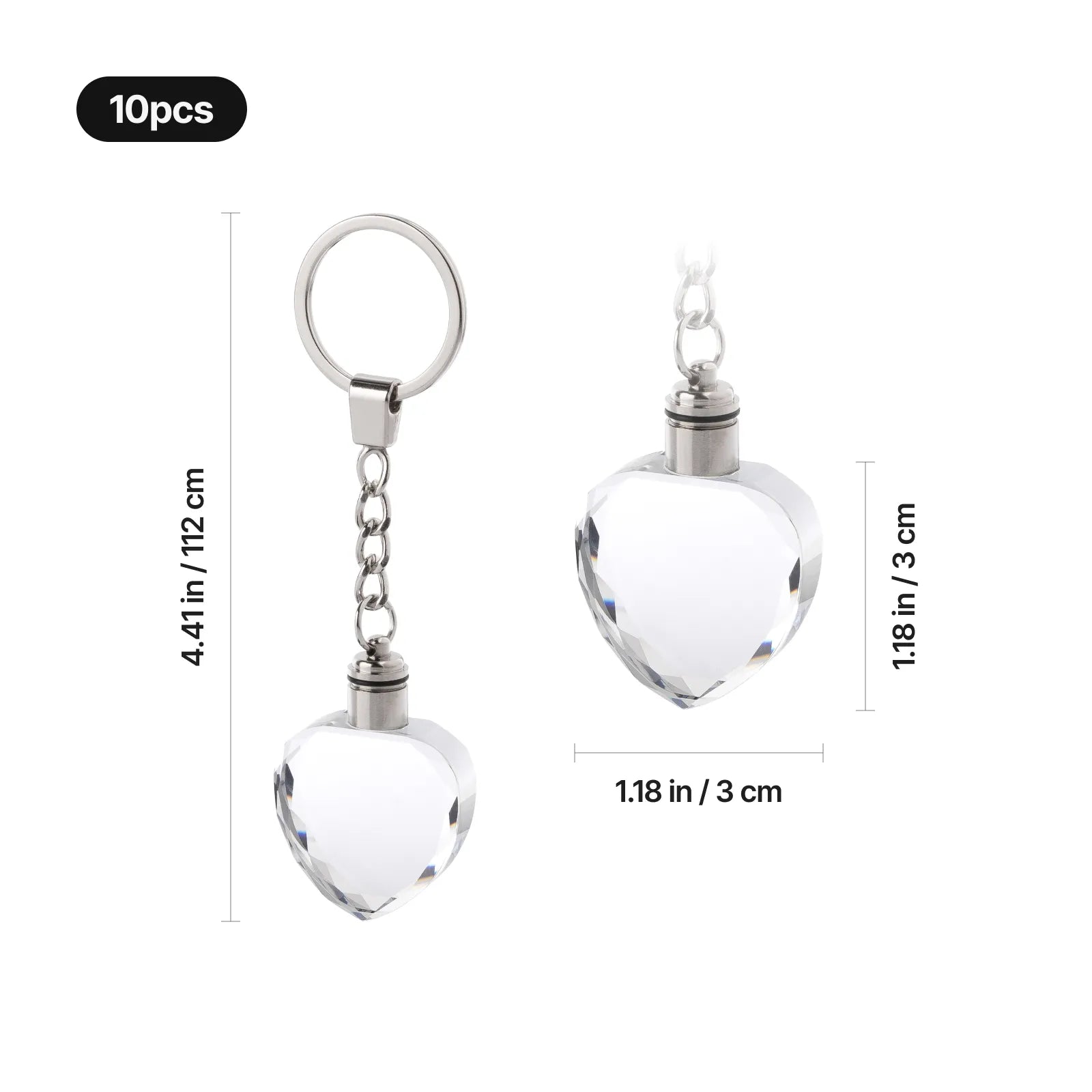 Custom 3D Laser Engraved Crystal Keychain with LED Light