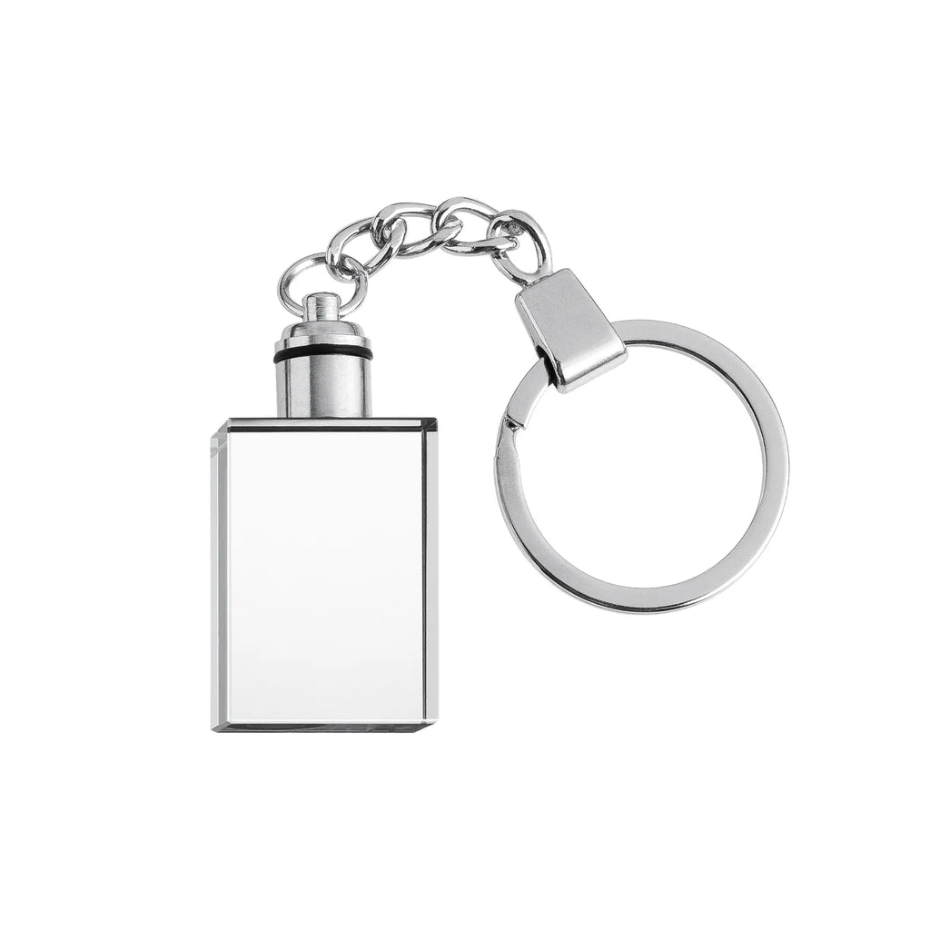 Custom 3D Laser Engraved Crystal Keychain with LED Light